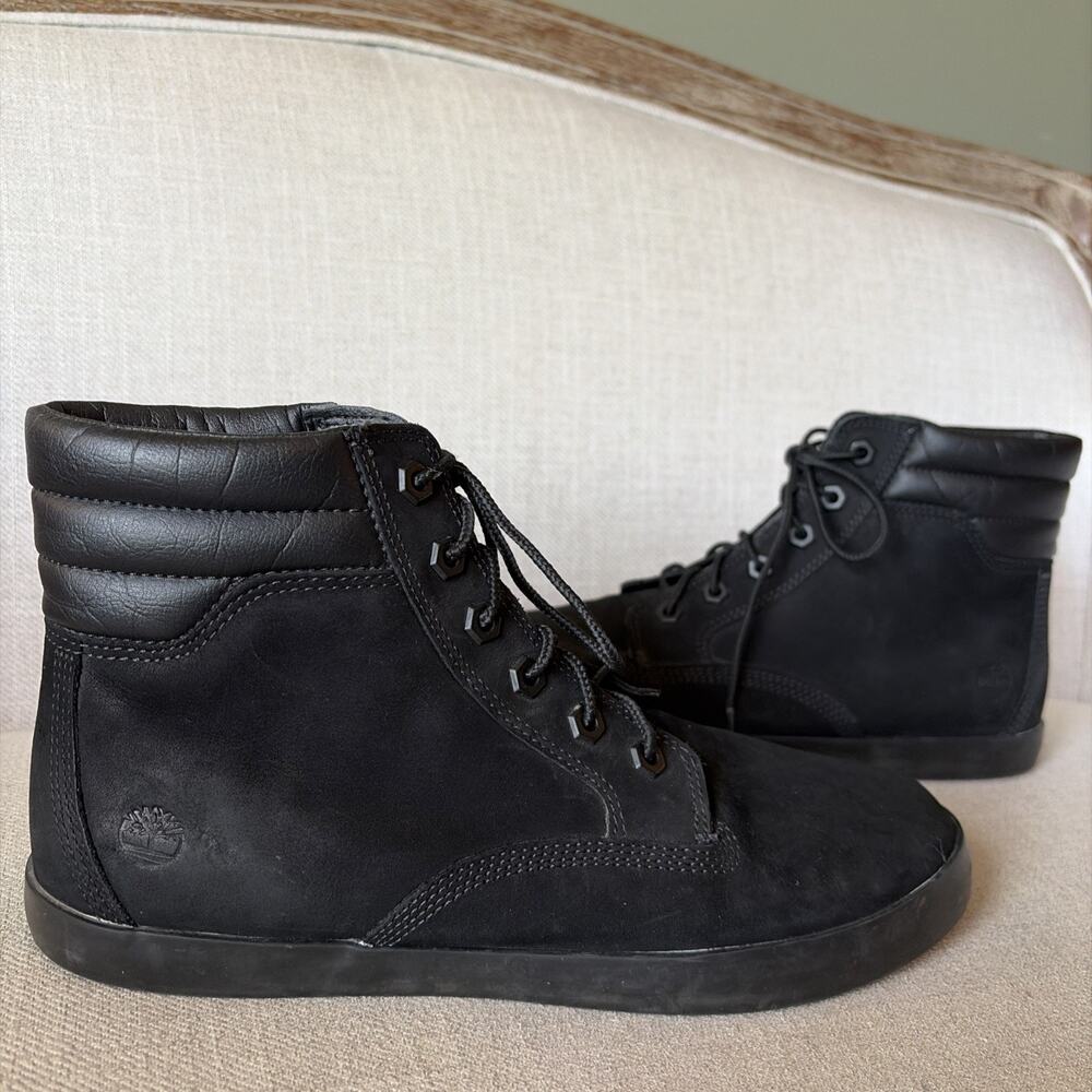 Timberlands Size 10 Dausette Sneaker Boots Ortholite Black Nubuck Leather Suede